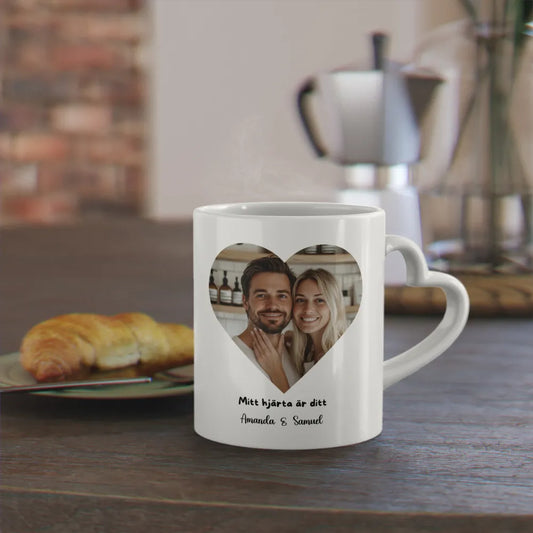 Personlig hjärtmugg med foto & namn | Alla hjärtans dag present