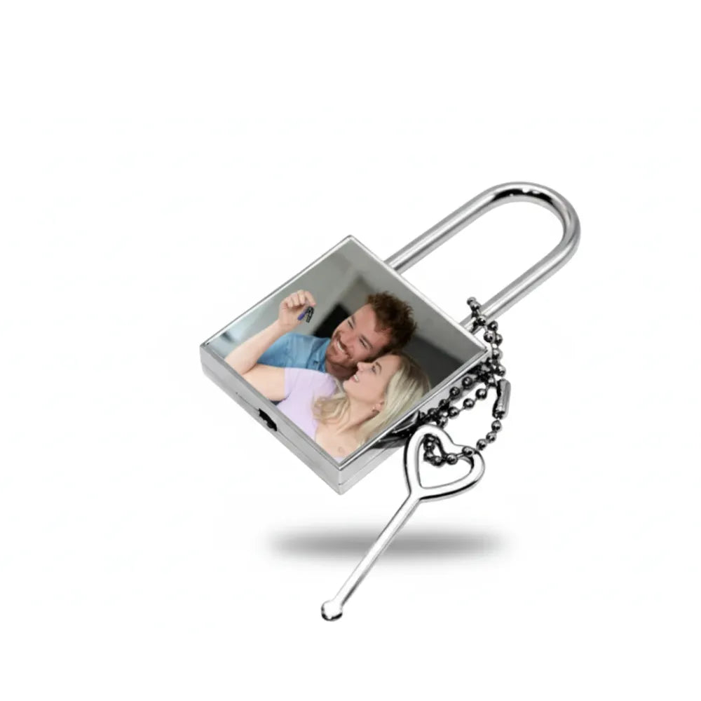 Personligt Kärlekslås | Foto & Datum Kvadratisk Design