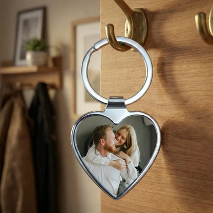 Personlig Nyckelring Hjärta Med Foto | Alla Hjärtans Dag Present