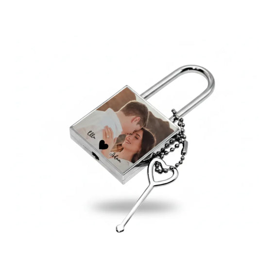 Personligt Kärlekslås | Foto & Datum Kvadratisk Design