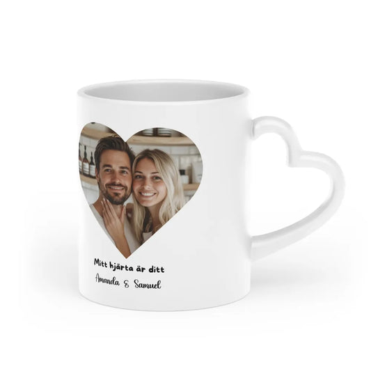 Personlig Hjärtmugg Med Foto & Namn | Alla Hjärtans Dag Present