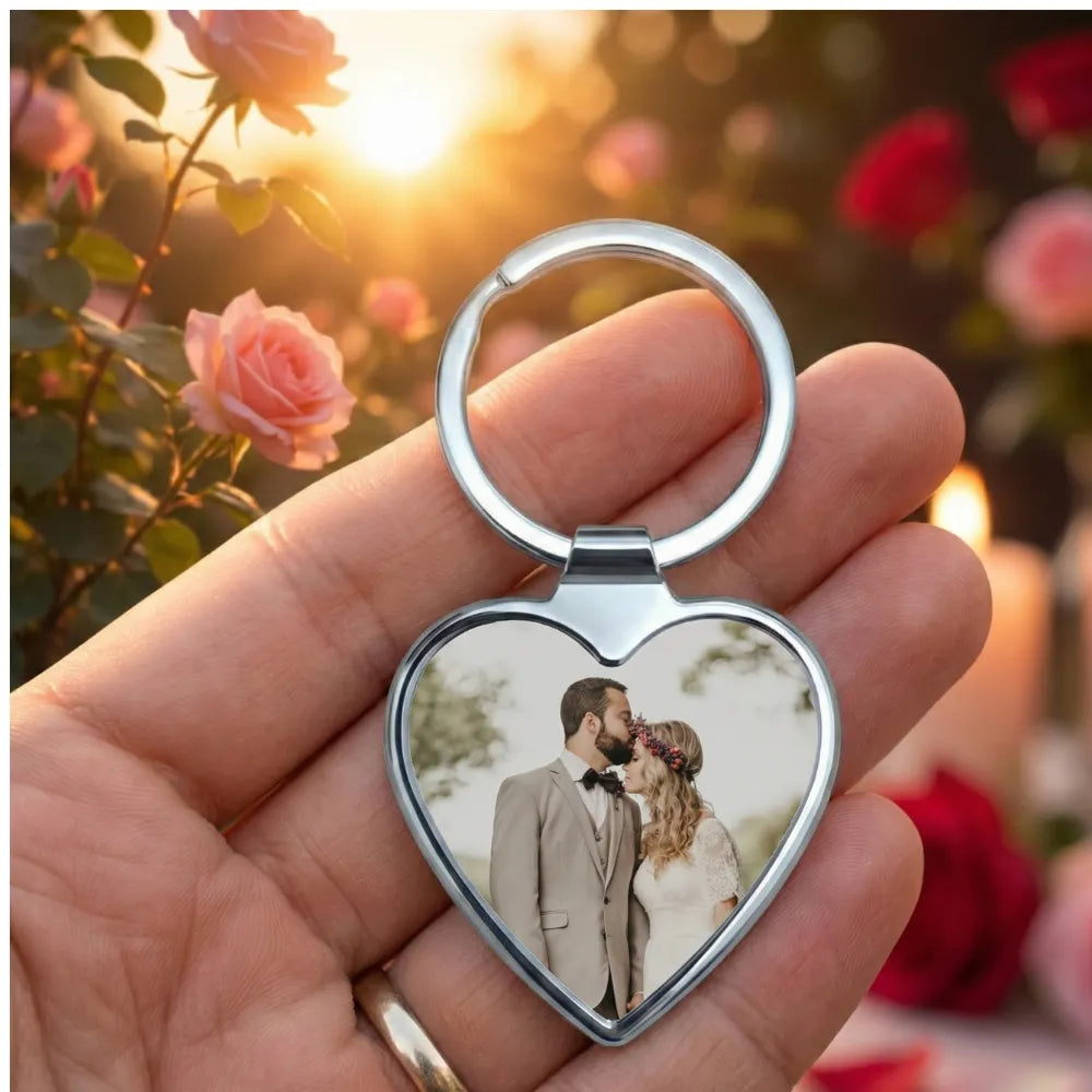 Personlig Nyckelring Hjärta Med Foto | Alla Hjärtans Dag Present