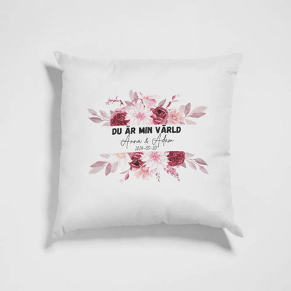 Personlig Namnkudde | Blomsterkrans | Egen Text