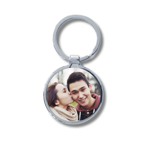 Personlig Nyckelring Rund med Foto
