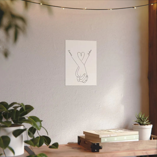 Personlig poster hand i hand | Med namn
