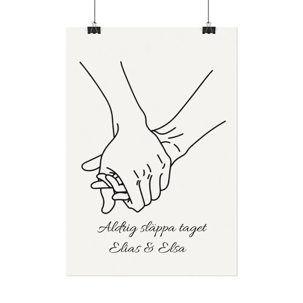 Personlig Poster Hand i Hand | Med Namn