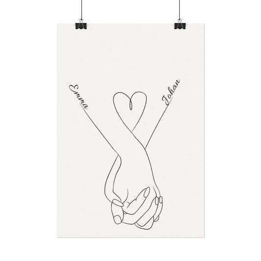 Personlig poster hand i hand | Med namn